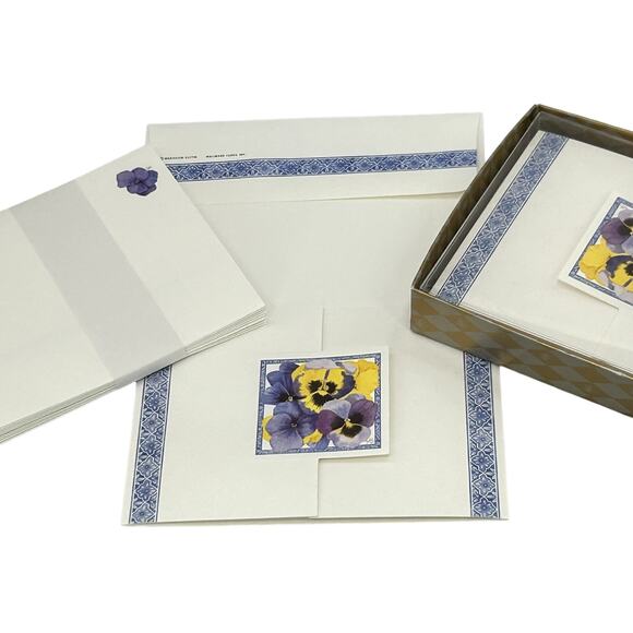 15‎ Hallmark Blank Nature's Sketchbook Pansies Note Cards & Envelopes Boxes READ - Picture 2 of 7